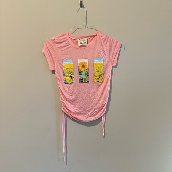 Sunflower Twisted Rushed Y2k Pink Baby Tee Shirt Size Small NWOT t1231 - Picture 2 of 10